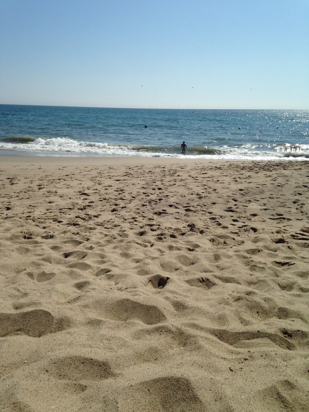 On the beach in the Pacific Palisades in September 2013