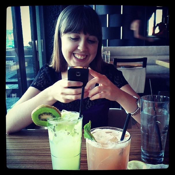Instagram-ing at a restaurant in 2013. But look how pretty those drinks are!
