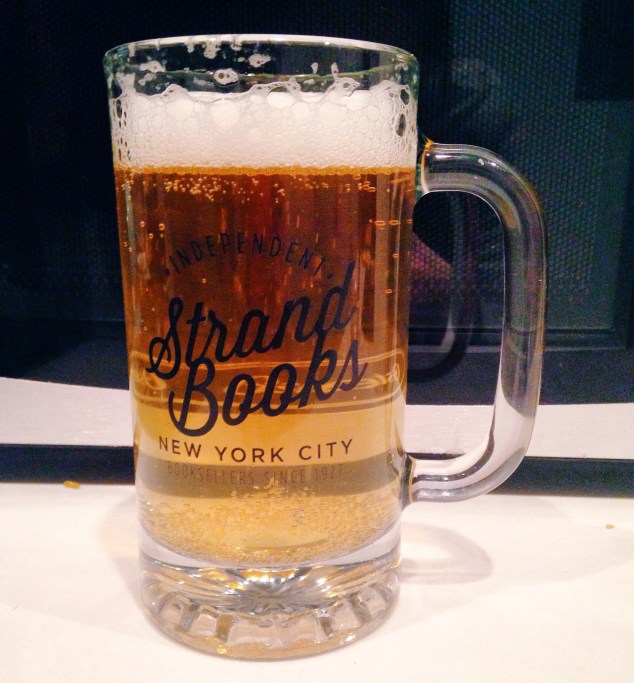 Beer in a stein from Strand Books, NYC