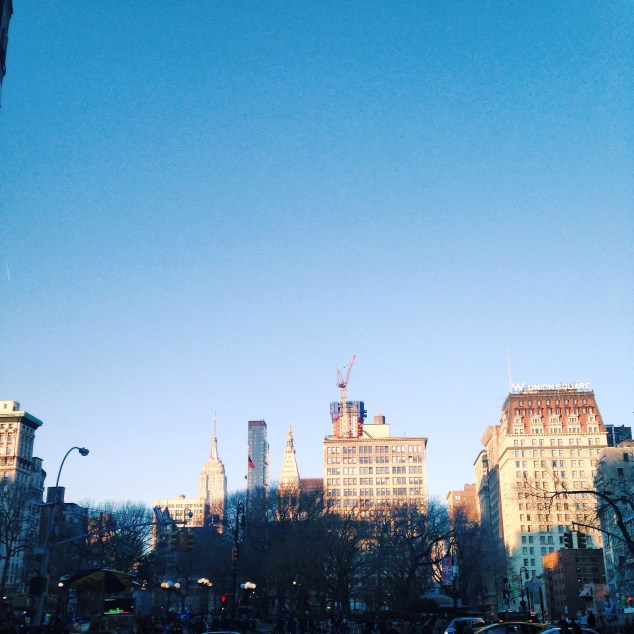 New York City skyline from Union Square