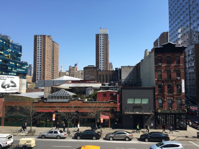 View of the street from the High Line, New York City