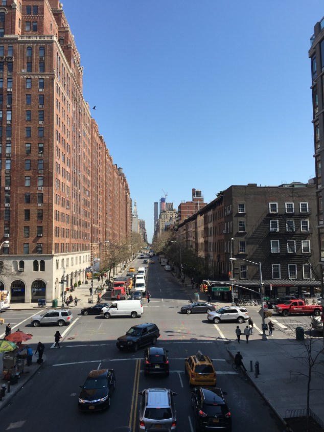 View of the street from the High Line, New York City