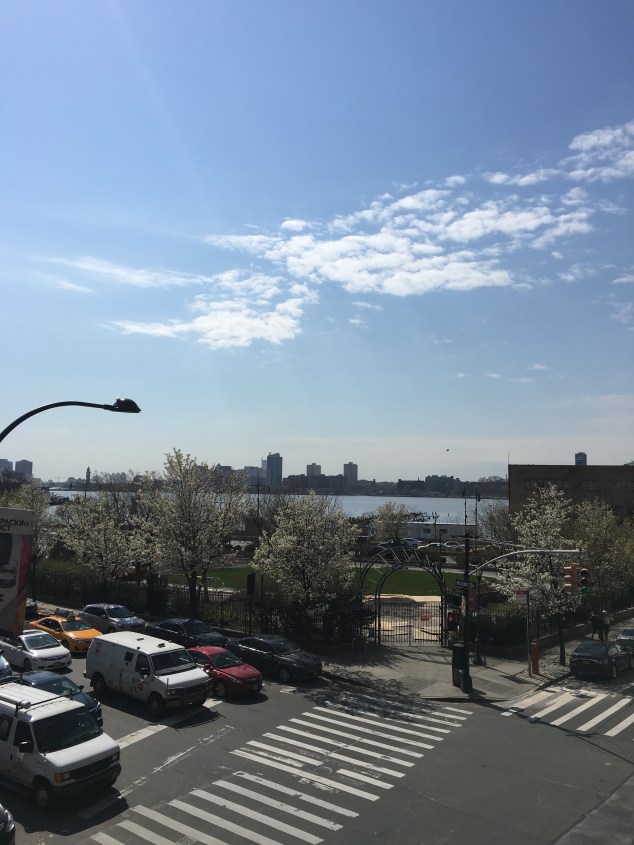View of the Hudson River from the High Line, New York City