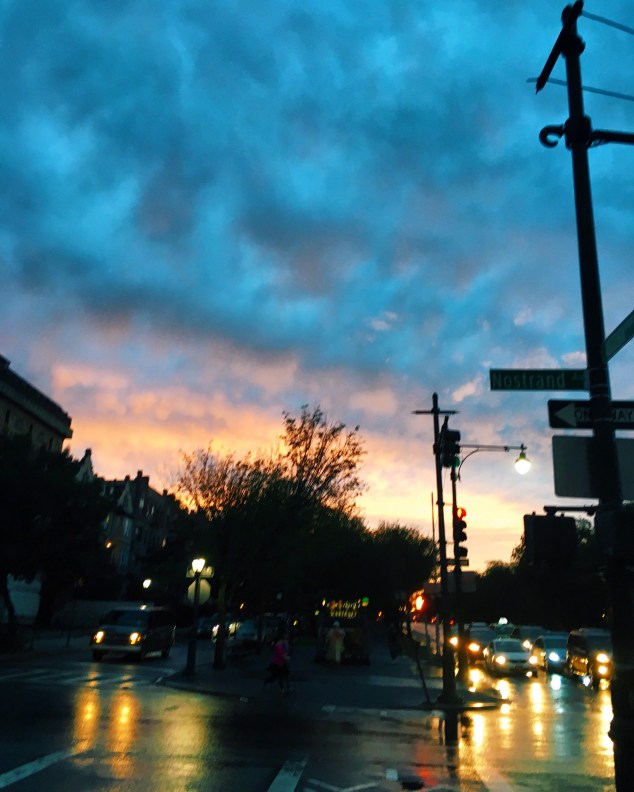 Rainy sunset in Crown Heights, Brooklyn